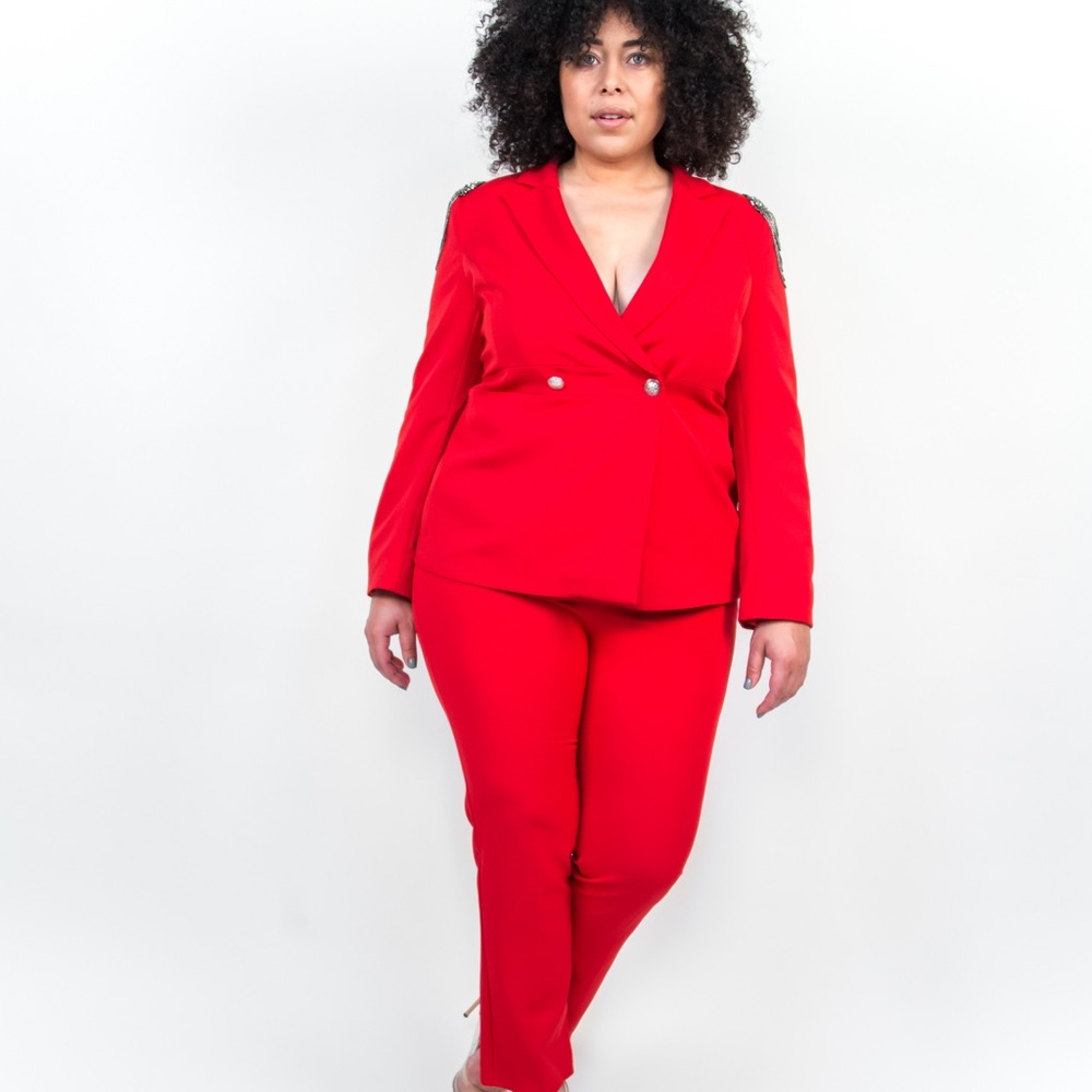Plus size blazer pants set